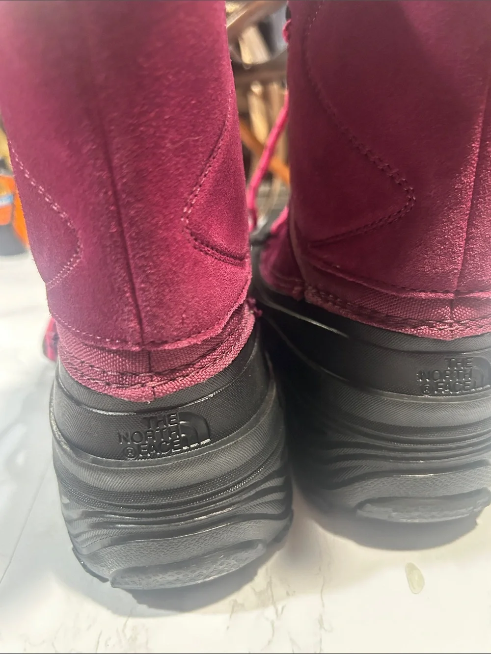 The North Face Kids Waterproof Snow Boots in Burgundy and Pink